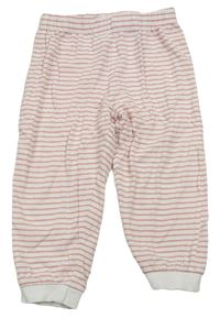 Růžovo-bílé pruhované pyžamové kalhoty zn. Topomini