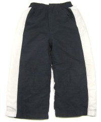 Modro-bílé šusťákové oteplené kalhoty