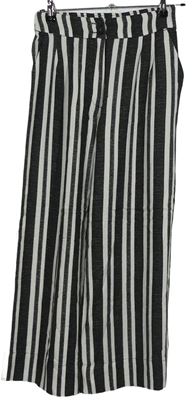 Dámské černo-bílé pruhované culottes kalhoty zn. H&M