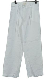 Dámské bílé lněné kalhoty zn. E-vie 