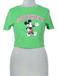 Dámské zelené crop tričko s Mickeym zn. Disney 