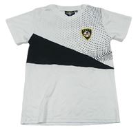 Bílo-černé sportovní tričko s nášivkou 