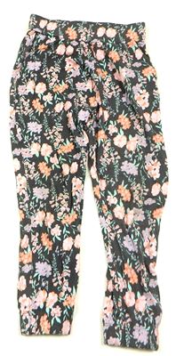 Šedo-barevné květované letní kalhoty zn. F&F