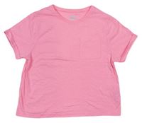 Růžové melírované crop tričko s kapsou zn. F&F