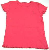 Červeno/růžové tričko s kytičkami