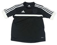 Černo-bílý funkční fotbalový dres se znakem zn. Adidas