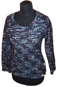 Dámský barevně vzorovaný chlupatý svetr zn. Select 