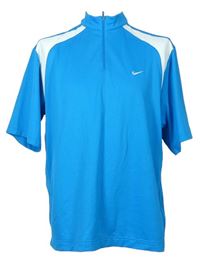 Pánské tyrkysovo-bílé golfové funkční tričko zn. Nike 