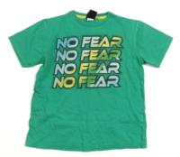Zelené tričko s nápisem zn. No fear