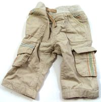 Béžové plátěné oteplené kalhoty s kapsami zn. F&F