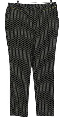 Dámské černo-béžové vzorované kalhoty zn. New Look 
