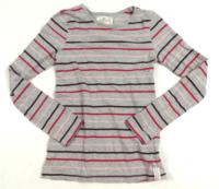 Šedo-barevné pruhované triko zn. H&M ;vel. 10-12 let 