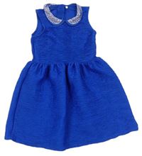 Modré vzorované šaty s cvočky zn. M&S