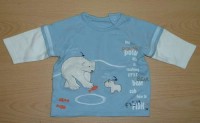 Modro-bílé triko s medvídky a nápisy zn. Marks&Spencer