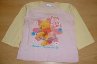 Růžovo-žluté triko s medvídkem Pů zn. Disney