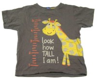 Hnědé tričko se žirafou zn. TU