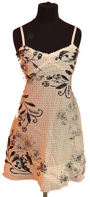 Dámské smetanové puntíkované šaty s květy zn. Tommy Hilfiger vel. XS 