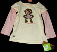 Outlet - smetanovo-růžové triko s opičkou zn. Marks&spencer