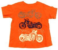 Oranžové tričko s motorkami 