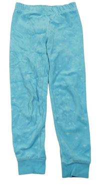 Tyrkysové sametové pyžamové kalhoty s hvězdami zn. Pocopiano