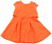 Oranžové šaty s volánem zn. Tu