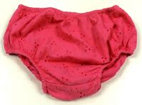 Růžové kalhotky pod šatičky s dírkovanou výšivkou 