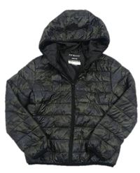 Khaki army šusťáková prošívaná lehká zateplená bunda s kapucí zn. Primark