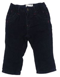 Tmavomodré manšestrové kalhoty zn. M&Co