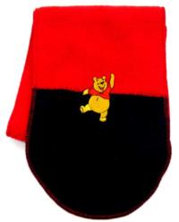 Červeno-tmavomodrá fleecová šálička s medvídkem Pů zn. Disney 