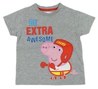 Šedé melírované tričko s Peppa Pig zn. character