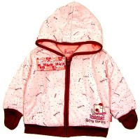 Outlet - Růžová zateplená bundička s kapucí a nápisy