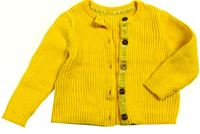 Žlutý propínací žebrovaný svetr zn. Mothercare