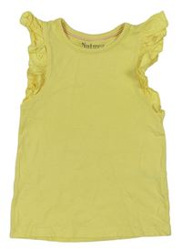 Žluté tričko s madeirovými volánky zn. Nutmeg