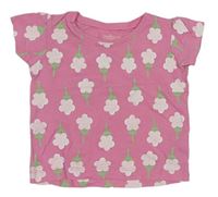Růžové tričko s kytičkami zn. Primark