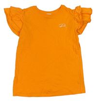 Oranžové tričko s volánky zn. River Island 