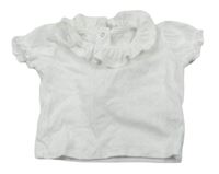Bílé vzorované tričko s límečkem zn. Matalan 