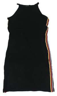 Černé šaty s barevným pruhem zn. New Look
