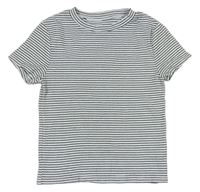 Bílo-černé pruhované žebrované tričko zn. H&M