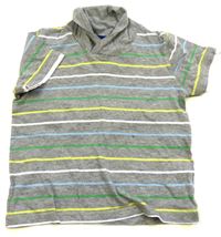 Šedo-barevné pruhované tričko s límcem zn. Cherokee