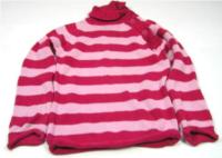Růžový pruhovaný svetr s rolákem zn. Miss E-vie