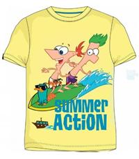 Nové - Žluté tričko s Phineas and Ferb zn. Disney 