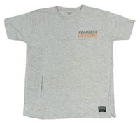Šedé melírované tričko s nápisem zn. Primark