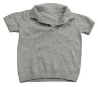 Béžovo-šedé melírované pletené polo tričko s kapsou zn. George