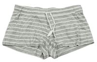 Šedo-bílé pruhované melírované kraťasy zn. H&M