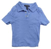 Modré žebrované crop tričko zn. New Look