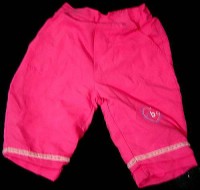 Růžové oteplené šusťákové kalhoty se srdíčkem zn. Tiny Ted