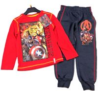 Nové - 2set - Červené triko + tmavošedé tepláky s Avengers zn. Marvel