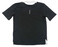 Černo-bílé funkční sportovní tričko s logem zn. KIPSTA