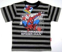 Outlet - Černo-šedé pruhované tričko se Spidermanem zn. Marvel