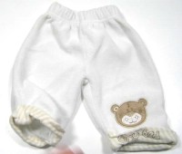 Bílé fleecové kalhoty s medvídkem zn. Tiny Ted